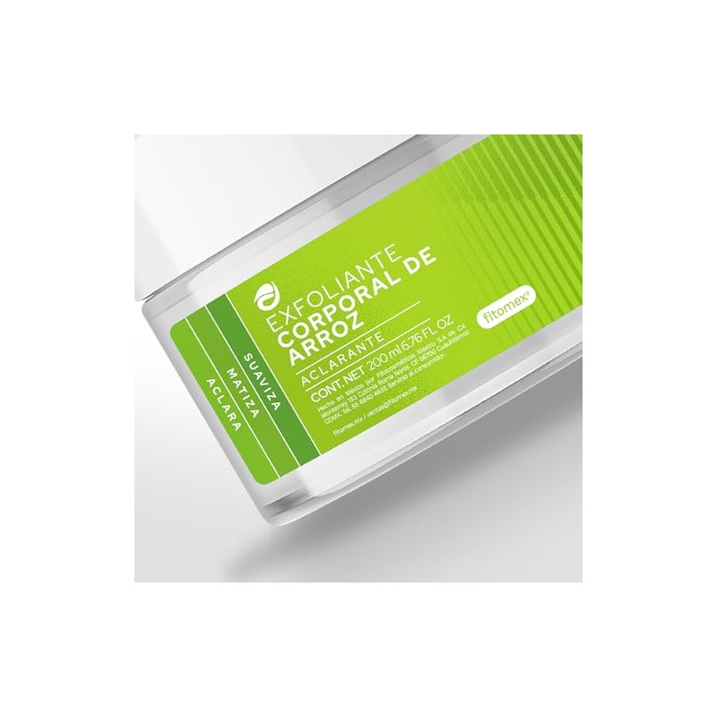 Exfoliante Corporal de Arroz, Aclarante Natural, 200 ml
