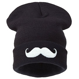 4sold hats beanie Slouch 6 models with logo mustashe - Black