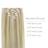 WENNALIFE Clip in Hair Extensions Human Hair 14 Inch 120g