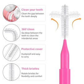 Healeved Cepillos Interdentales Para Brackets De Frenos Para Limpiador 100 Uds Interdental De Hilo Bucal Hilo Herramienta De Limpieza De Limpiador De 