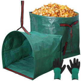 53 Gallon Garden Bags for Debris,2-Pack Yard Waste Bags,Large Dustpan-Type Lawn bags with Gardening Gloves,Leaf Bags for Yard Debris,Grass Clippings,Collapsible Trash Can for Parties,Laundry,Camping