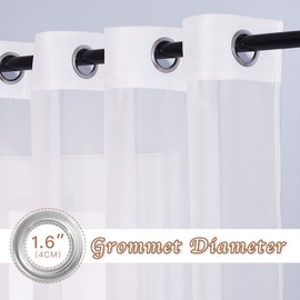 NICETOWN Living Room Sheer Curtain Draperies Elegant Modern Design Ultra Long Panel Transparent Voile for Hall/Villa (2 Panels, W54 x L135, White)