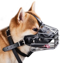 YURUX Dog Muzzle- Adjustable Durable Metal Basket,Leather Muzzle,Dog Muzzle for Large Dogs,Basket Allows Panting and Drinking-Comfortable,Lightweight,Muzzle for Large Sized Dog (XL)