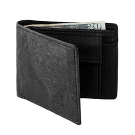 Corkor RFID Wallet With Coin Pocket -RFID Blocking - Vegan Leather – Cruelty Free – Eco Friendly - Black, Black, Small, Casual
