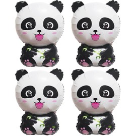 4 Pack Giant Panda Balloons - Jungle Safari Panda Balloons for Wildlife Animals Theme Birthday Party Decorations
