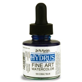 Dr. Ph. Martin's Hydrus Fine Art Watercolor (16H) Watercolor Bottle, 1.0 oz, Cobalt Blue, 1 Bottle