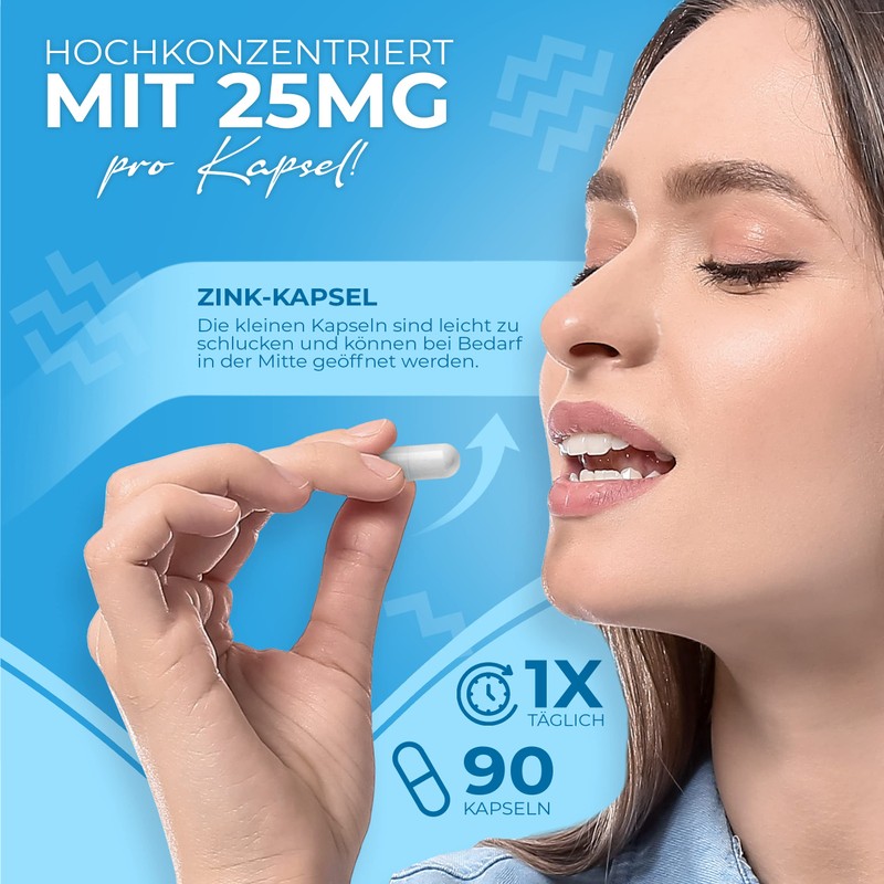 Zinc Tablets (Capsules) by BjökoVit | 25 mg Bisglycinate High