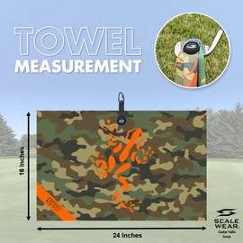 Magnetic Microfiber Waffle Golf Towel – Large 16"x24" Clean Golf Club Ball Magnet Clip to Hang on Bag Cart Strong Premium Strength Ultra Absorbent Gear Black Men (Rippit Marine Camo)