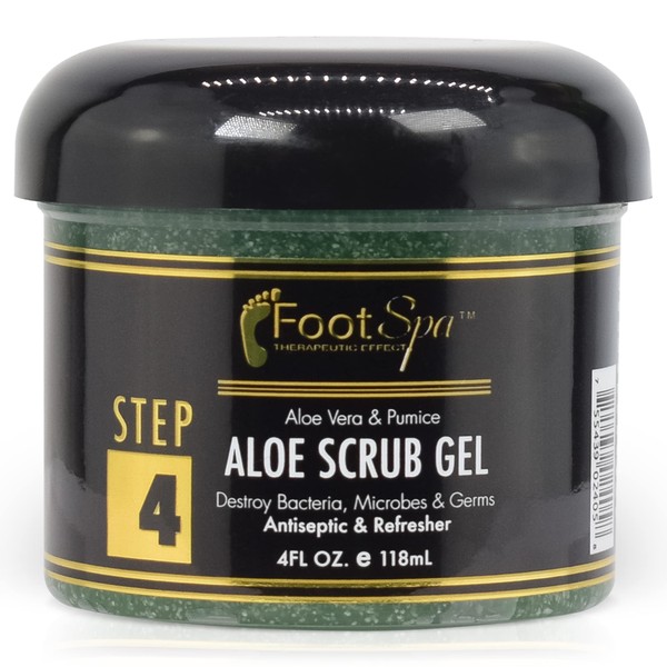 FOOT SPA - Exfoliating Scrub Gel, 4 Oz - Manicure, Pedicure and Body Exfoliator Infused with Aloe Vera and Salicylic Acid - Glow, Polish, Smooth and Moisture Skin - Body, Hand and Foot