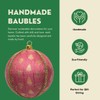 Tulsi 10cm Lilac Bauble with Pale Gold Leaf Motifs |