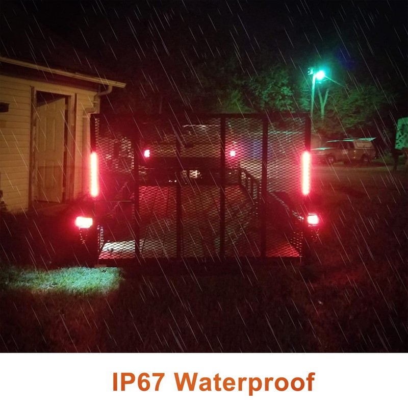 12V Trailer Led Light Kit, 2x Square Led Stop Turn