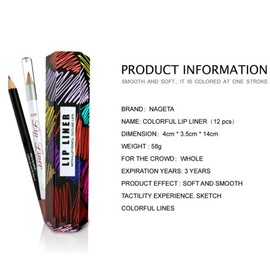 Juego de delineador de lápiz labial de 12 colores, lápiz labial resistente al agua Maquillaje de labios mate de larga duración Lápices suaves Lápiz labial Belleza cosmética Kit de delineador de labios