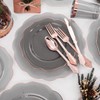 BUCLA 180pcs Clear and Gold Plastic Plates with Disposable Silverware
