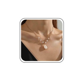 Xmsrn Vintage Perlenhalsband Halskette Boho Kauri Anhänger Halskette Boho Perlenhalsband Halskette Muschel Kauri Halskette Für Frauen