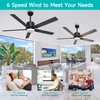 BECLOG Outdoor Ceiling Fan with Light, 60" Ceiling Fans with
