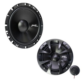 STINGER Audio 6.5" 100 Watts/4 Ohm Car Audio Component Speakers with 1" Silk Dome Tweeters (Set of Two)