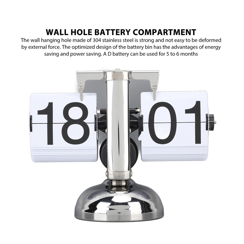 Flip Desk Clock, Retro Mechanical Flip Down Clock, Minimalist Internal