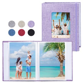 Vienrose Small Photo Albums 6x4 Photos, 2 Pack Linen Cover Mini Photo Book, 26-Page Holds 52 Pictures, Artwork or Postcards Storage
