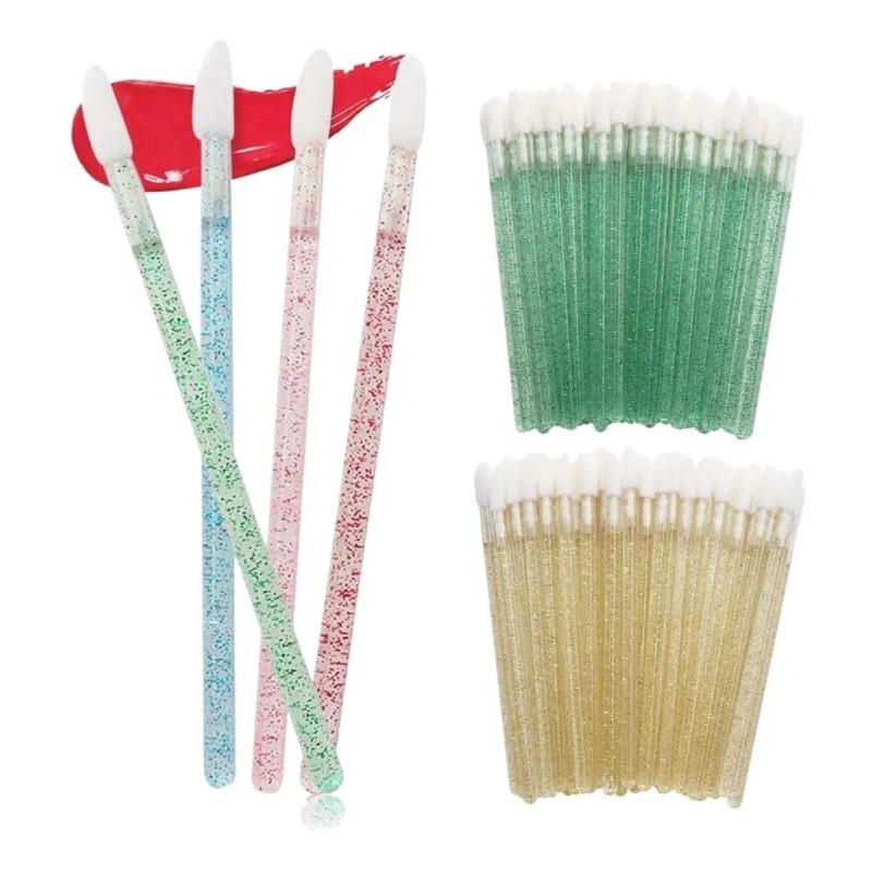 Lip Brush Glitter Desechable Pestañas Labios Microblanding F