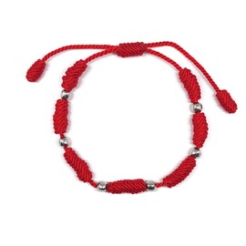 MYSTIC JEWELS by Dalia – Kabbalah Bracelet – 7 Knots of Red Thread with Balls – Unisex – Adjustable – Eye Protection – Good Luck