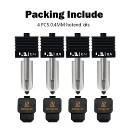 HzdaDeve 4 Pack 0.4MM H2D Combo Hotend Print Head Hot End Kit Extruder Upgrade High-Temperature Hardened Steel Nozzle Heating Rod Silicone Cover for Bambu Lab H2D Combo/A1/A1 Mini 3D Printer