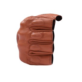 Motorcycle Gloves,Driving Gloves Men,Fingerless Leather Glove, for Riding Cyling Biking,Saddle Brown XL