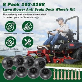 CheeMuii 8 Pack Lawn Mower Deck Wheel Kit Heavy-duty Mower Anti Scalp Deck Wheels Replace for Bad Boy 022-5234-98 Replace for Exmark 103-4051 103-7263 Etc