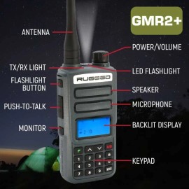 Rugged Radios Rugged GMR2 PLUS - GMRS / FRS Two Way Handheld Radio Safety Yellow