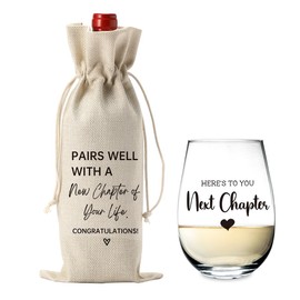 YUANHAO New Chapter Wine Bag Glass Set Farewell Gifts for coworkers Going Away Gift for Friends New Beginning New Business Owner Gifts New Job Gifts for Coworker Boss Graduation Gifts 2025