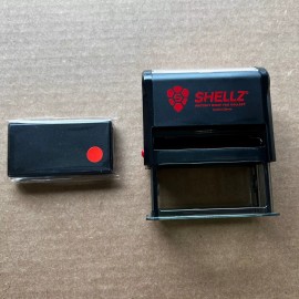 Shellz Large 3" Non-Machinable Stamp Red Ink