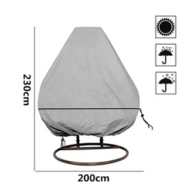 HONCENMAX UPGRADE Patio Hanging Chair Cover - Cocoon Egg Chair Cover - for Rattan Wicker Swing Seat Chair - Waterproof Furniture Protective Cover - for Double Swinging Chair (230 * 200cm)