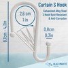 Blau Marité 12 Decorative Metal Shower Curtain Hooks, S-Shaped Hooks