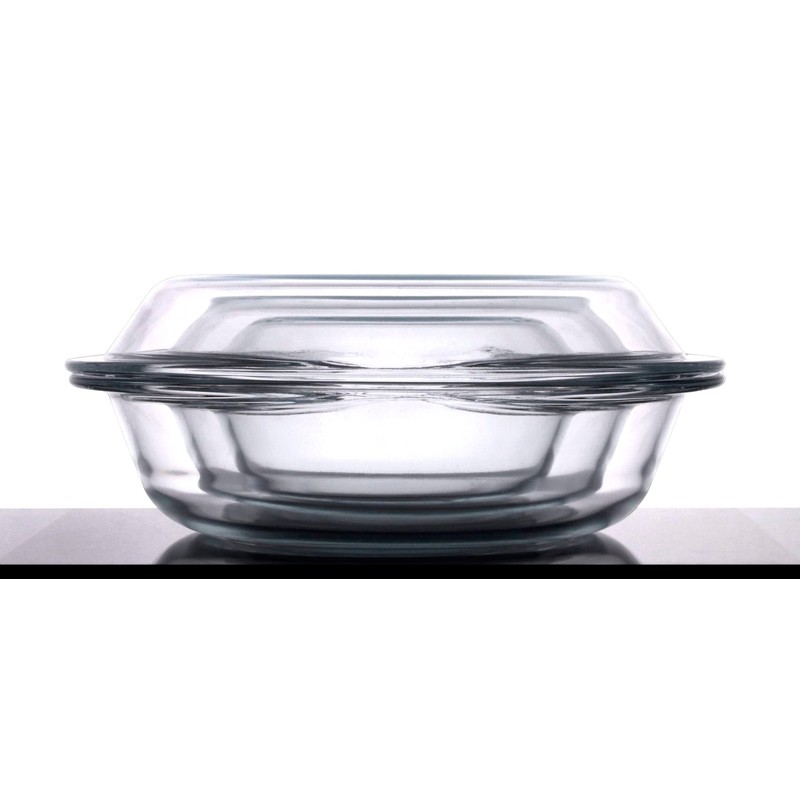 Set of 6 Round Glass Casserole Dishes, Nesting Glass Baking