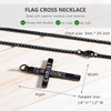 ZRAY American Flag Cross Necklace for Men Patriotic Jewelry Stainless