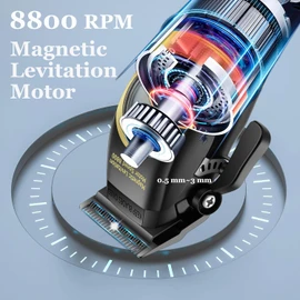 KEMEI 2373 Cortapelo Profesional para Hombre, Cortapelo de Barbero sin Cable con Motor de Levitación Magnética de 8800 RPM, Kit de Corte de Pelo Ajustable con Base de Carga