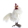 Inspired By Nature Soft Fluffy White Standing Artificial Rooster for Displays, Crafts, and Creating