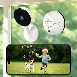 Dumenix Window Camera 4MP 2.5K with AI Full Color Night Vision 24/7 Recording 2 Way Audio, 2.4GHz WiFi Camera for Home Security Looking Outside, Person/Motion Detection & Real-Time Alerts