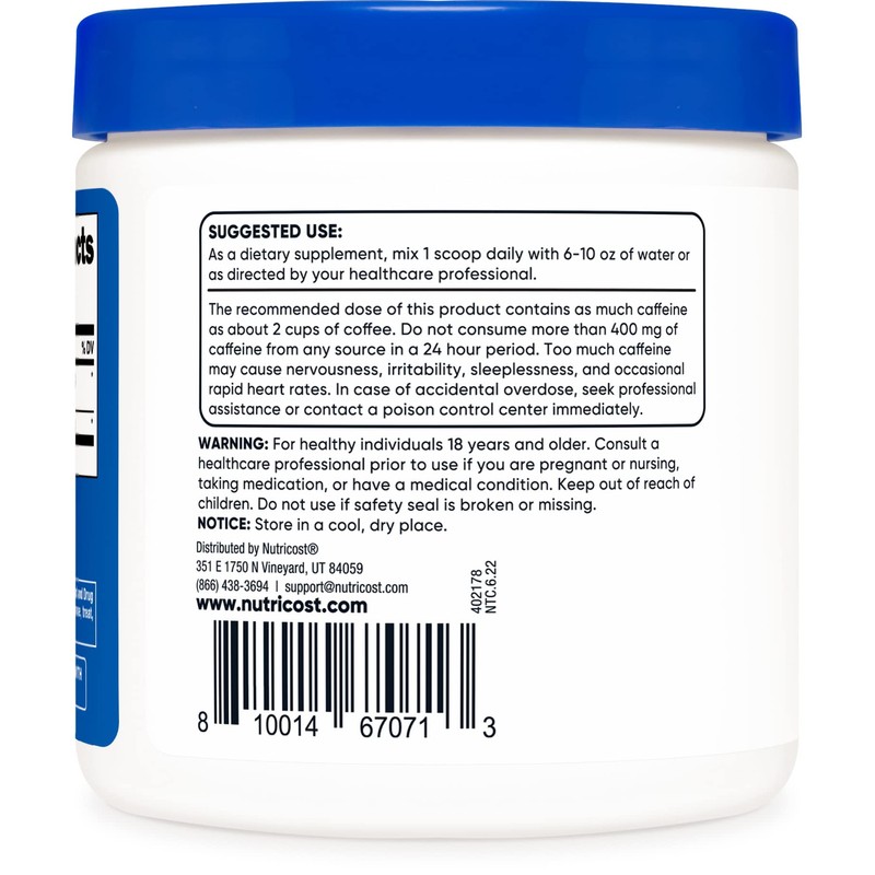 Nutricost Guarana Extract Powder 100 Grams - Natural Brazilian Herbal