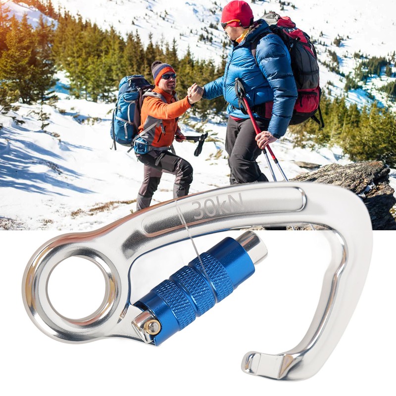Climbing Carabiner Auto Lock Safe Large Opening 30KN Captive Eye