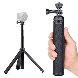 YALLSAME Aluminum Selfie Stick for GoPro Hero 10 9 8 7 6 5 4 3 Max Fusion Session AKASO SJCAM DJI OSMO Action Camera Used as Extendable Telescopic Monopod Pole Hand Grip Tripod Stand