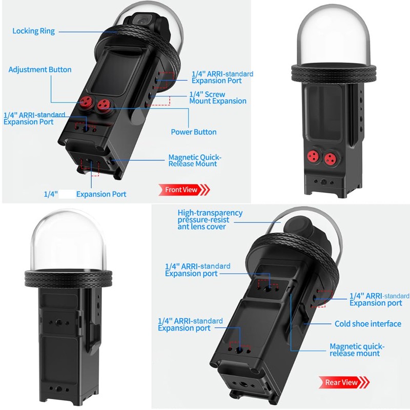 CS PRIORITY Compatible for Pocket 3 Aluminum Alloy Waterproof Housing