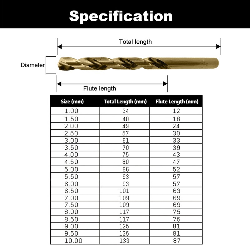 NORTOOLS Drill Bit Sets M35 Cobalt 5% DIN338 Hss-G Metal
