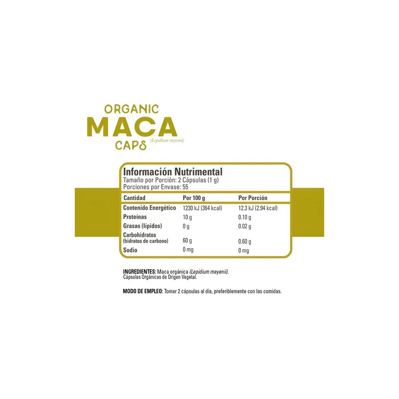 Maca Orgánica 110 Cápsulas Organic Side Vegetal