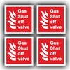 4 Pack - Gas Shut Off Valve Marker Sticker -
