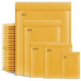A4 Padded Envelopes, Gold Padded Bubble Envelopes for Packaging Postage Peel & Seal Shipping Bag Mailers Postal Wrap 25 Pack