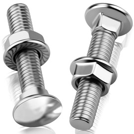 ddckj M6 Coach Bolts M6 x 40 mm Carriage Bolts 25 Pcs Coach Bolt with Flange Hexagon Nuts,for Industrial Machinery Construction Home Decoration