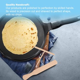 TUKNN Crepes Distributor, Crepes Spatula, Crepes Wood Distributor, Crepe Maker Accessories, Crepe Slider, T-Shaped Wooden Crepe Spreader, Beech Wood Spatula, for Crepes, Galettes & Pancakes, Pack of 2