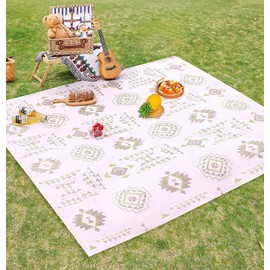 Dusenly Disposable Outdoor Picnic Mat Portable Waterproof Disposable Picnic Blanket Beach Mat for Beach Camping Grass Lawn Park with 4 Ground Nails