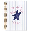 NATSUNO Preppy Blue Inspirational Spiral Notebook Journal 5.5x8.3in, The Stars