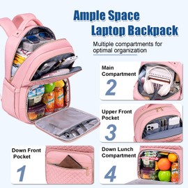 Weitars Lunch Backpack, Insulated Cooler Backpack 15.6 Inch Laptop Backpack For Women Men For Women Nurses Teacher Gifts for College Work Beach Camping Picnics Travel